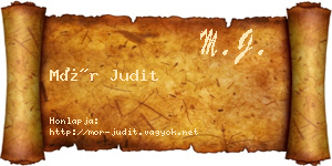 Mór Judit névjegykártya
